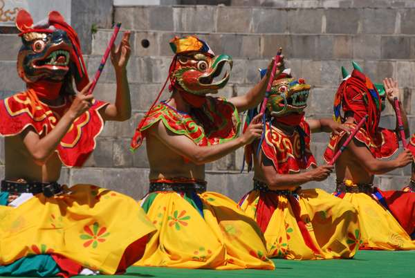 Bhutan (Klosterfeste und Maskentänze): Bild 3